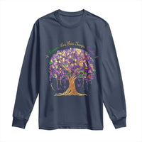 Mardi Gras Tree Brushstroke Graphic Long Sleeve Shirt Laissez Les Bon Temps Rouler