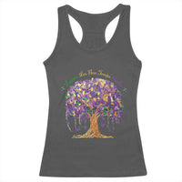 Mardi Gras Tree Brushstroke Graphic Racerback Tank Top Laissez Les Bon Temps Rouler