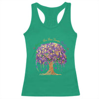 Mardi Gras Tree Brushstroke Graphic Racerback Tank Top Laissez Les Bon Temps Rouler
