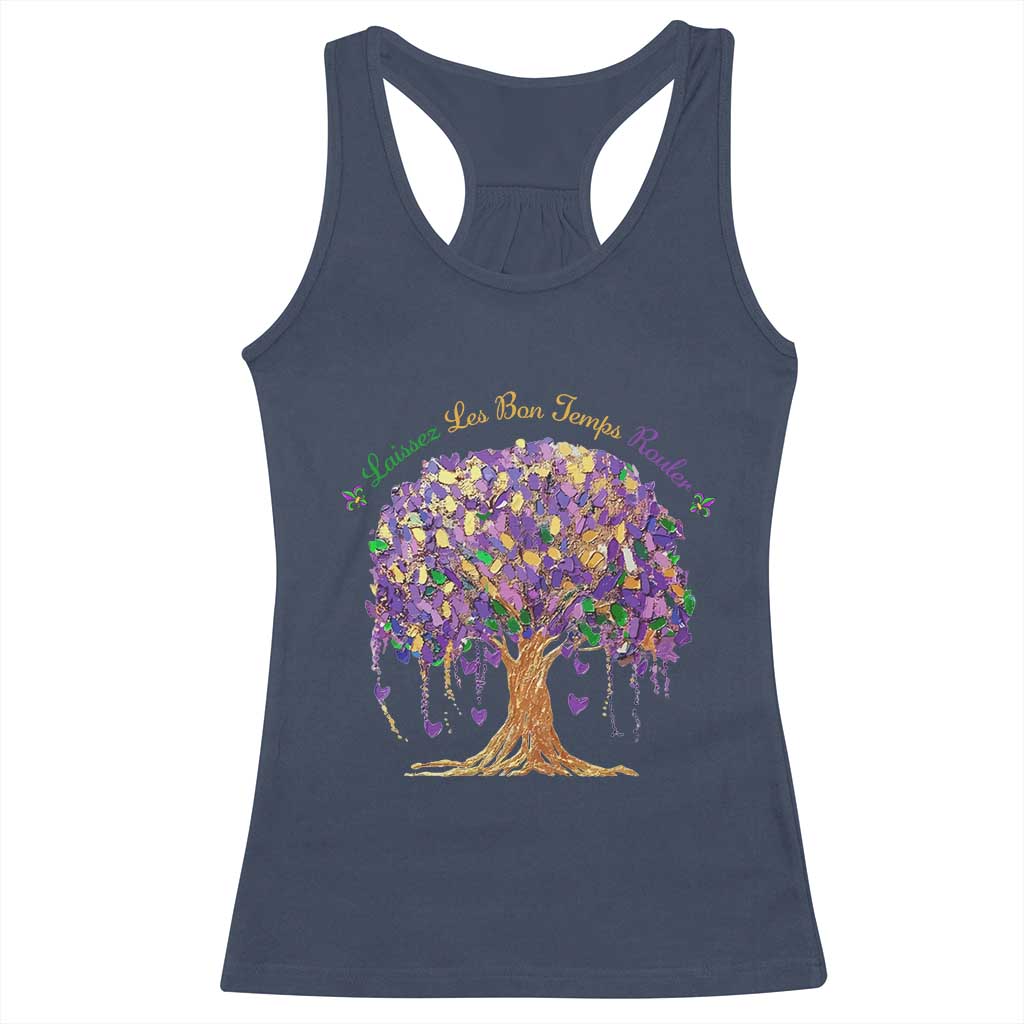 Mardi Gras Tree Brushstroke Graphic Racerback Tank Top Laissez Les Bon Temps Rouler