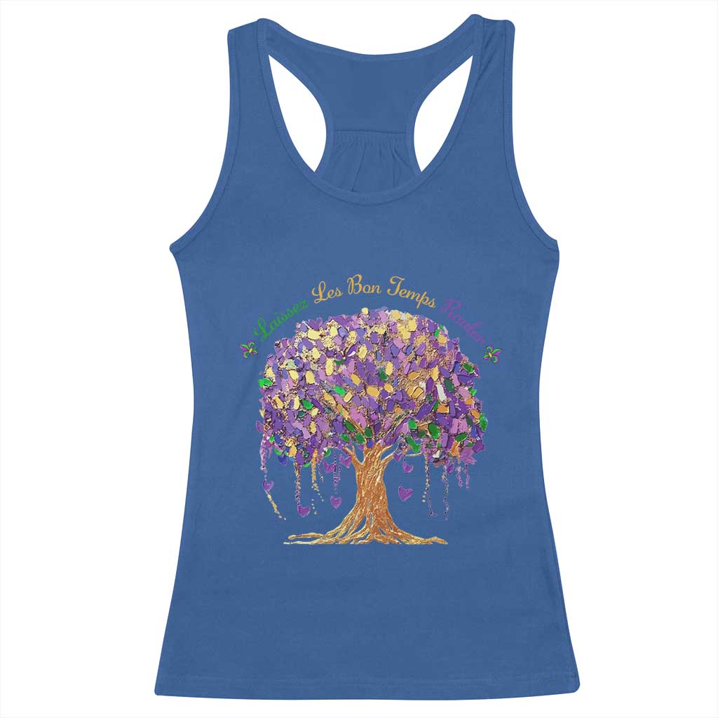 Mardi Gras Tree Brushstroke Graphic Racerback Tank Top Laissez Les Bon Temps Rouler