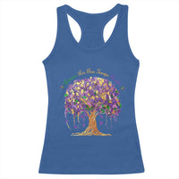 Mardi Gras Tree Brushstroke Graphic Racerback Tank Top Laissez Les Bon Temps Rouler