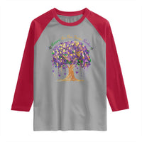 Mardi Gras Tree Brushstroke Graphic Raglan Shirt Laissez Les Bon Temps Rouler