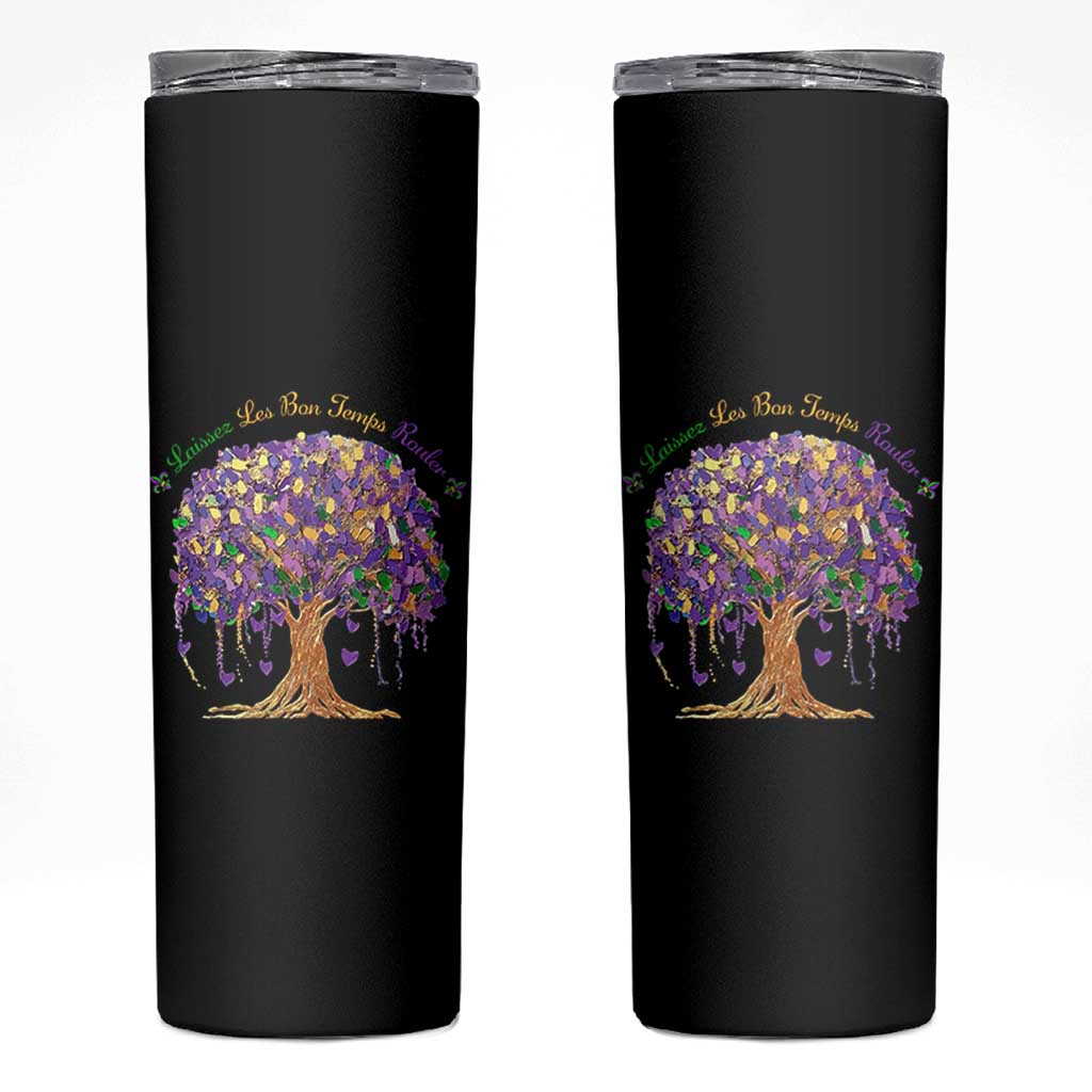 Mardi Gras Tree Brushstroke Graphic Skinny Tumbler Laissez Les Bon Temps Rouler