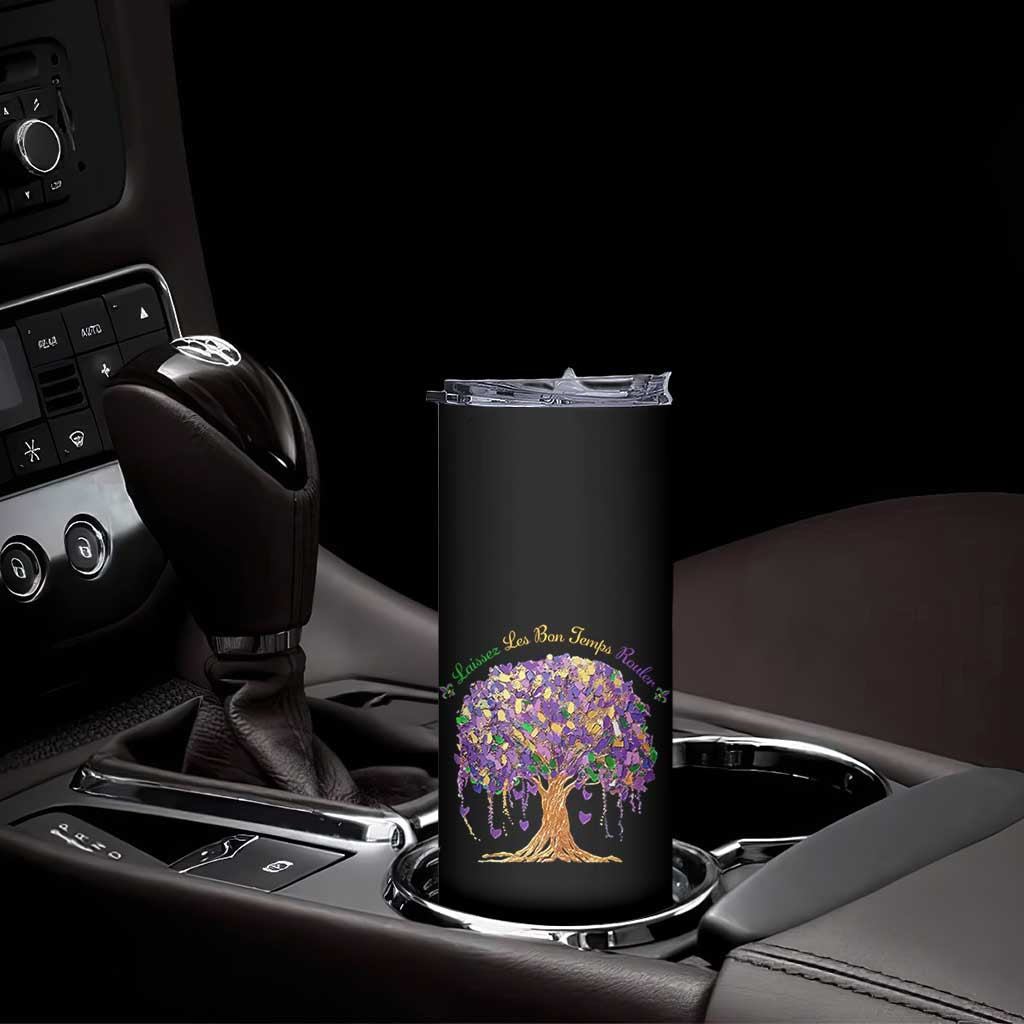 Mardi Gras Tree Brushstroke Graphic Skinny Tumbler Laissez Les Bon Temps Rouler