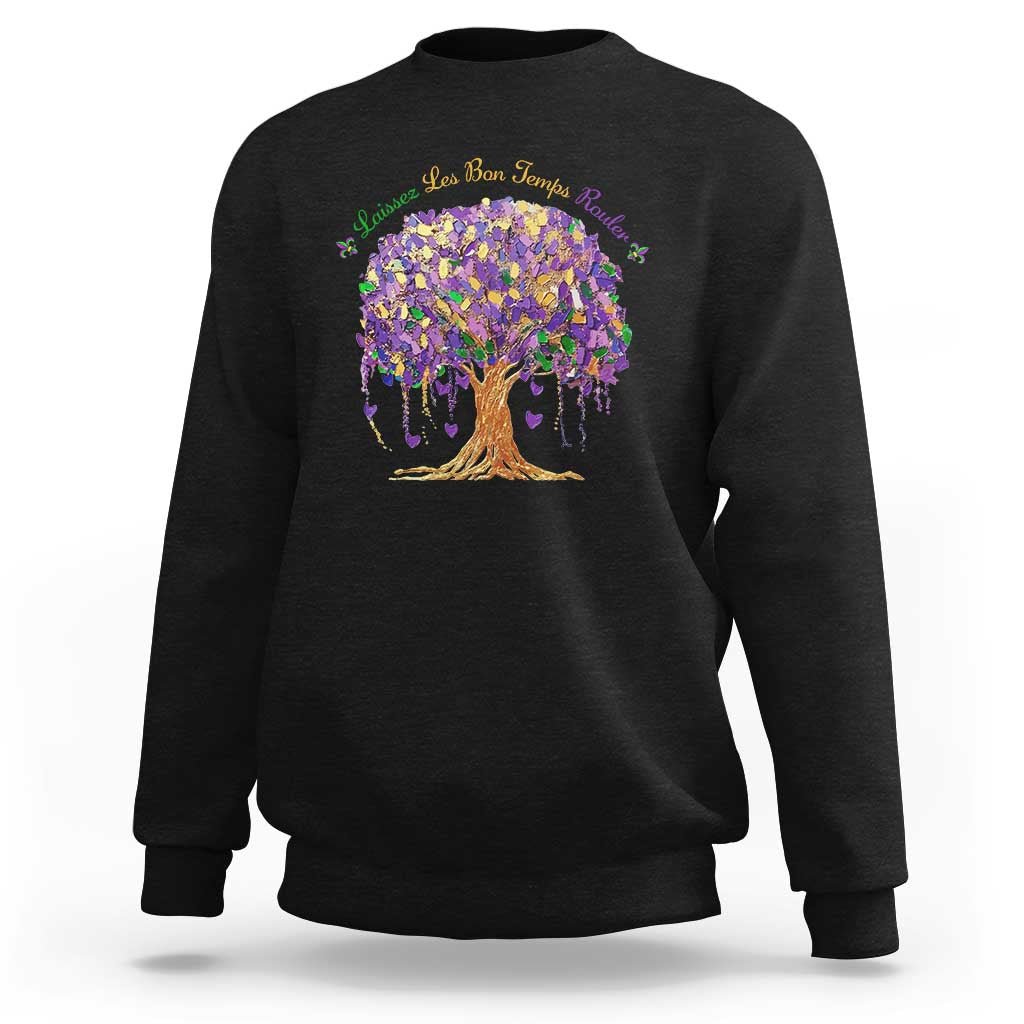 Mardi Gras Tree Brushstroke Graphic Sweatshirt Laissez Les Bon Temps Rouler