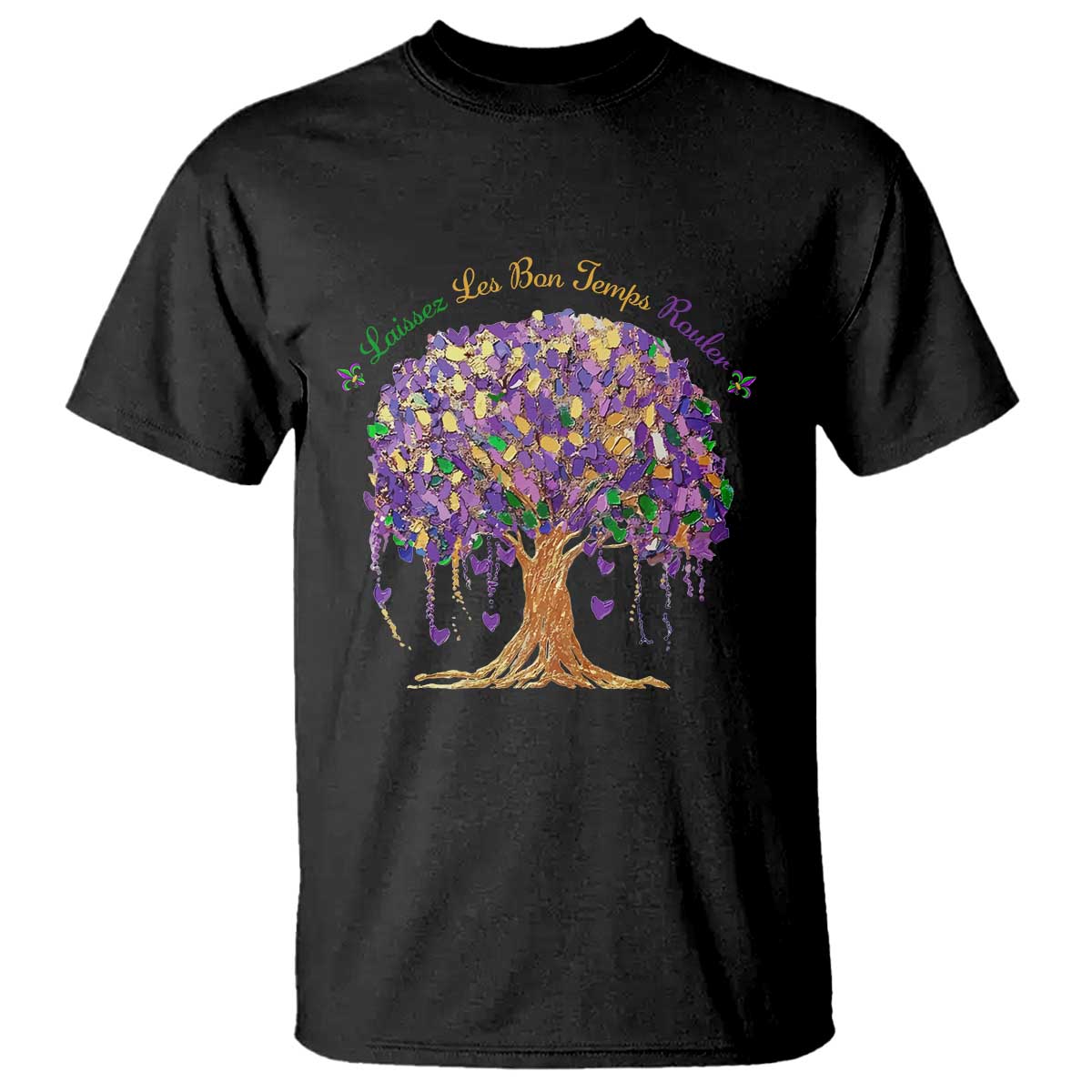 Mardi Gras Tree Brushstroke Graphic T Shirt Laissez Les Bon Temps Rouler