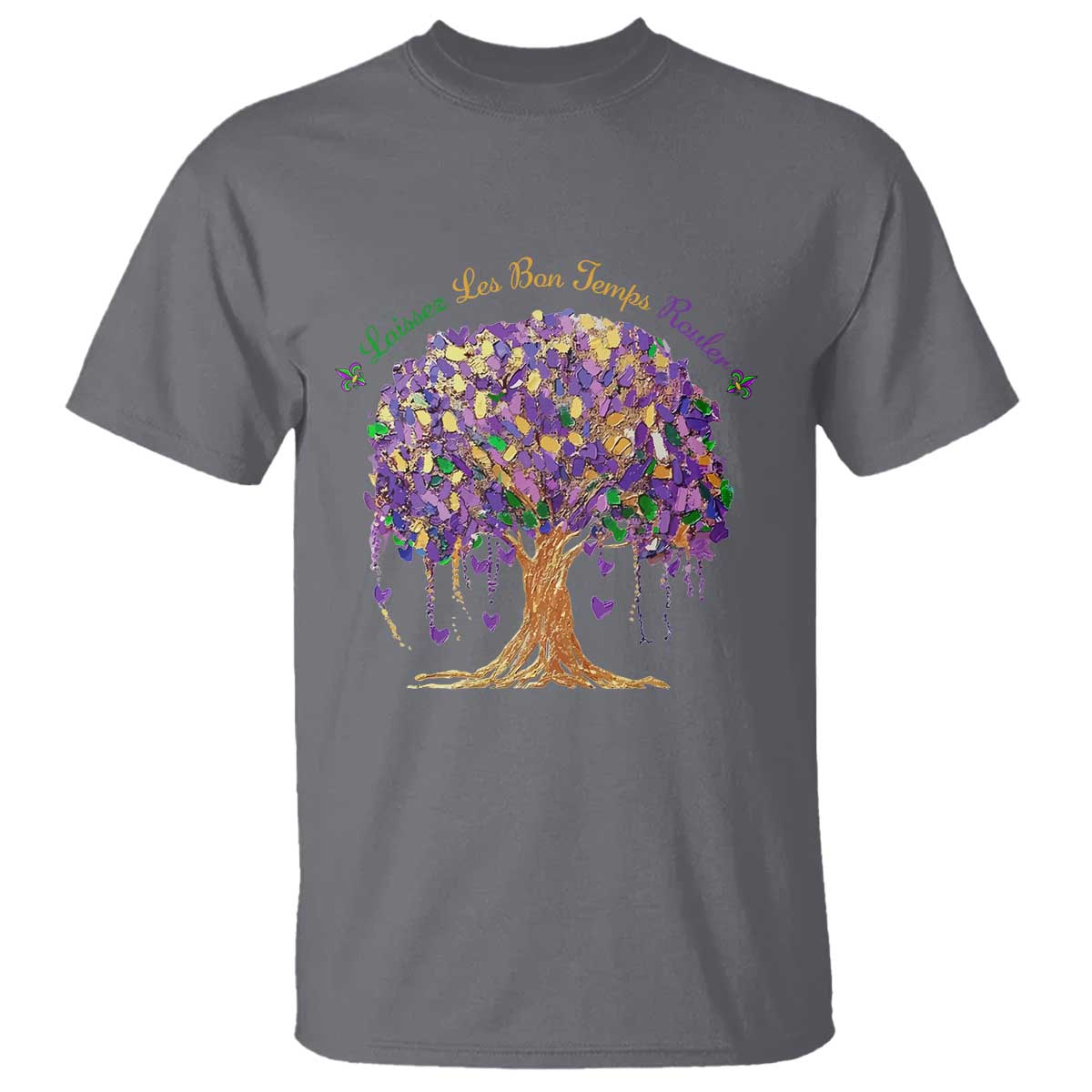 Mardi Gras Tree Brushstroke Graphic T Shirt Laissez Les Bon Temps Rouler