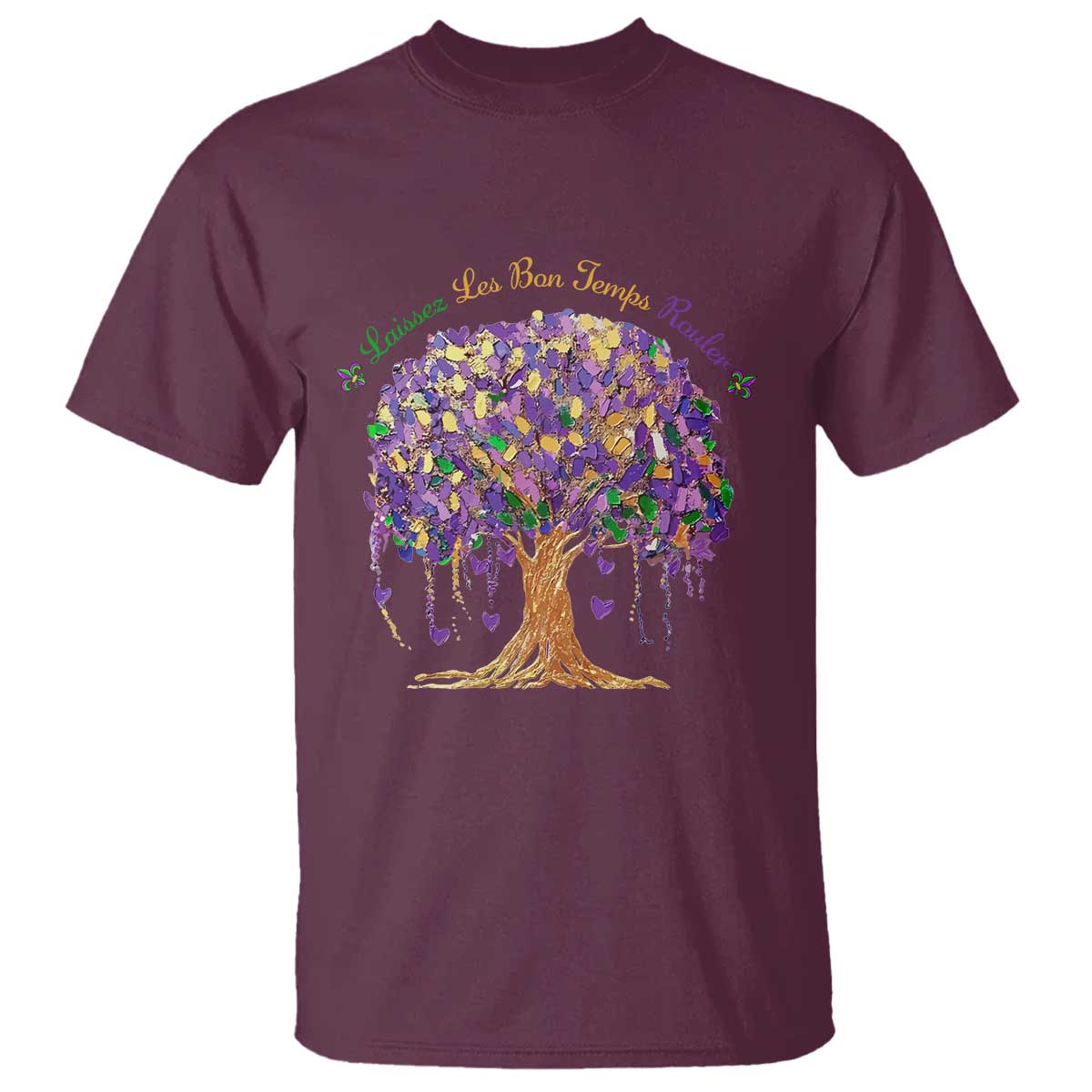 Mardi Gras Tree Brushstroke Graphic T Shirt Laissez Les Bon Temps Rouler