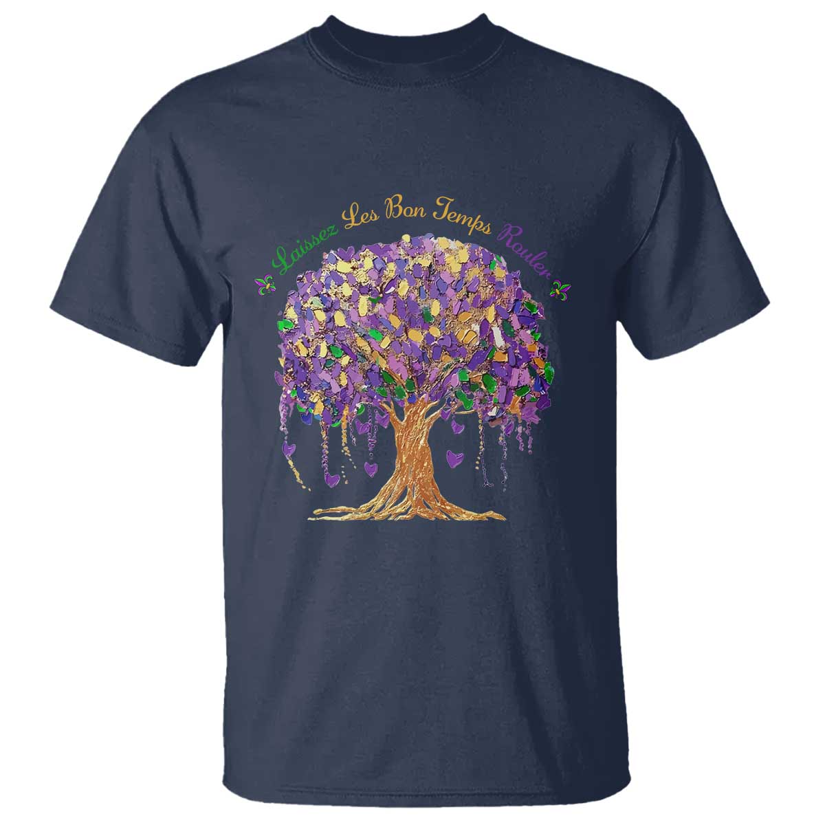Mardi Gras Tree Brushstroke Graphic T Shirt Laissez Les Bon Temps Rouler
