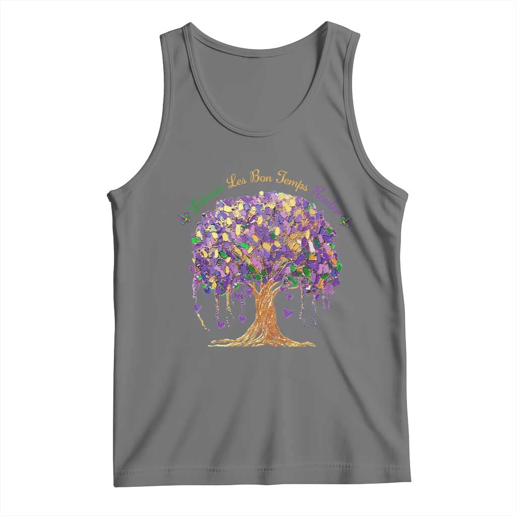 Mardi Gras Tree Brushstroke Graphic Tank Top Laissez Les Bon Temps Rouler