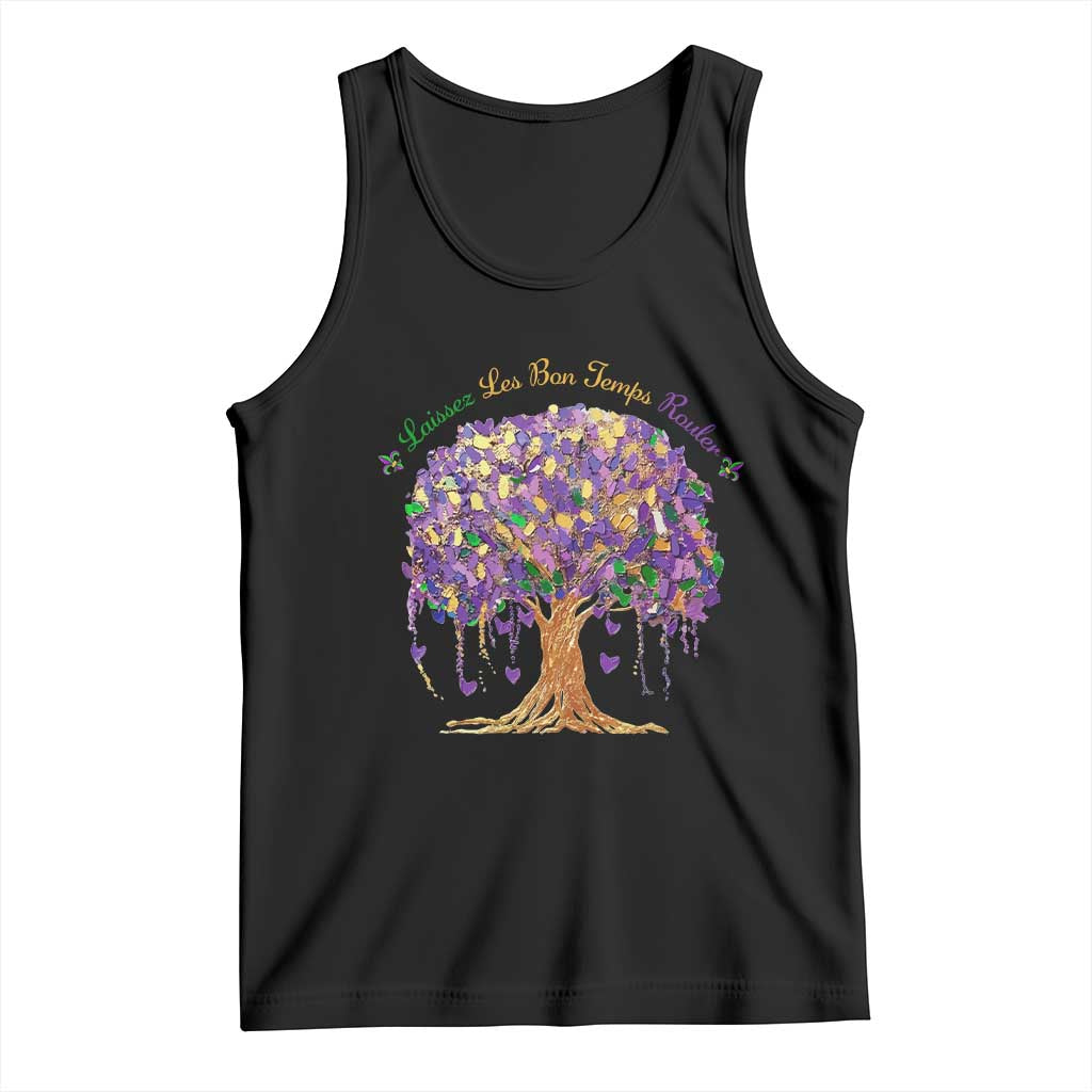 Mardi Gras Tree Brushstroke Graphic Tank Top Laissez Les Bon Temps Rouler