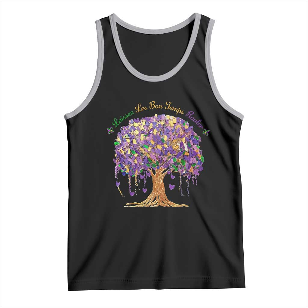 Mardi Gras Tree Brushstroke Graphic Tank Top Laissez Les Bon Temps Rouler