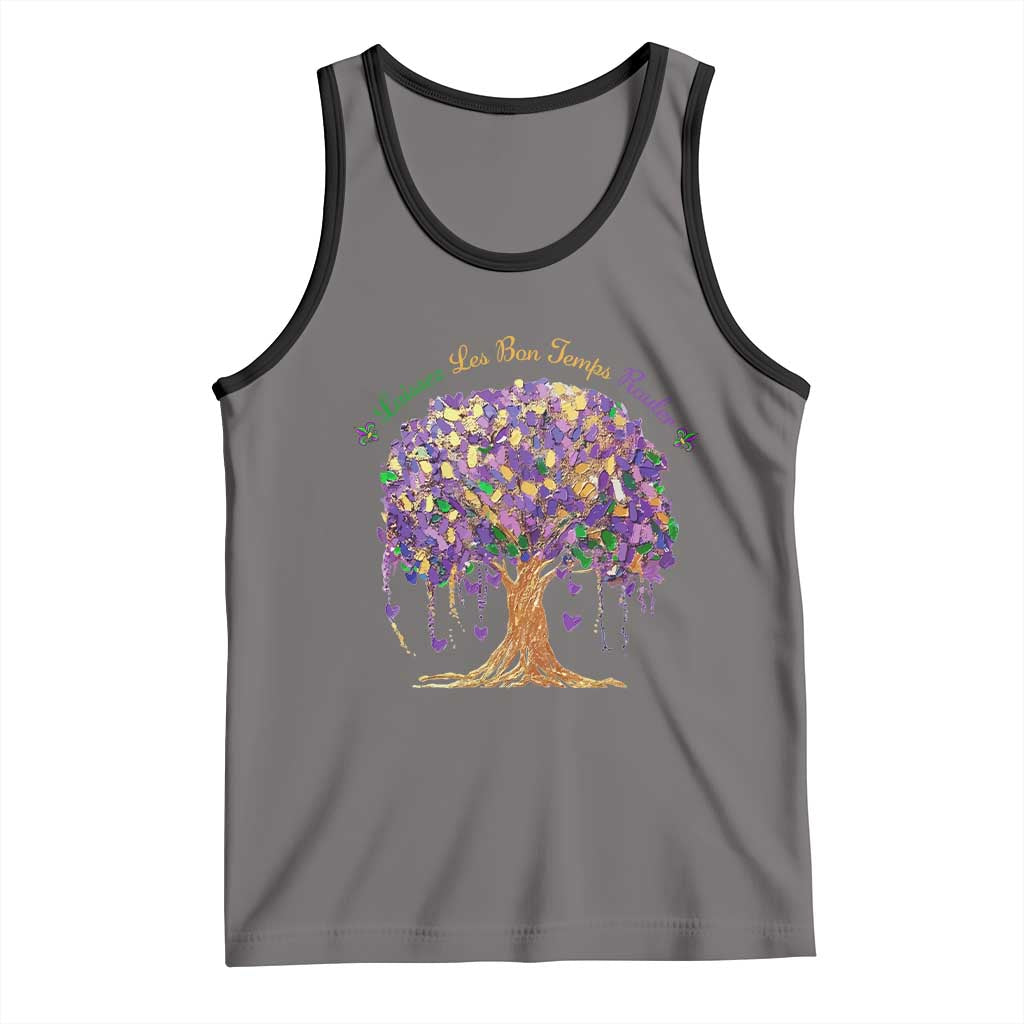 Mardi Gras Tree Brushstroke Graphic Tank Top Laissez Les Bon Temps Rouler