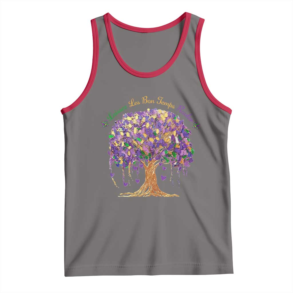 Mardi Gras Tree Brushstroke Graphic Tank Top Laissez Les Bon Temps Rouler