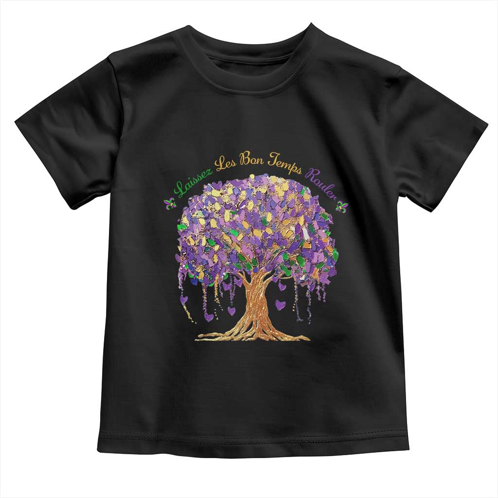 Mardi Gras Tree Brushstroke Graphic Toddler T Shirt Laissez Les Bon Temps Rouler