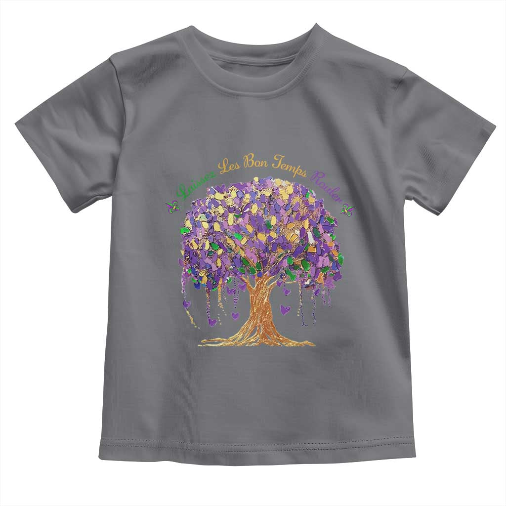 Mardi Gras Tree Brushstroke Graphic Toddler T Shirt Laissez Les Bon Temps Rouler