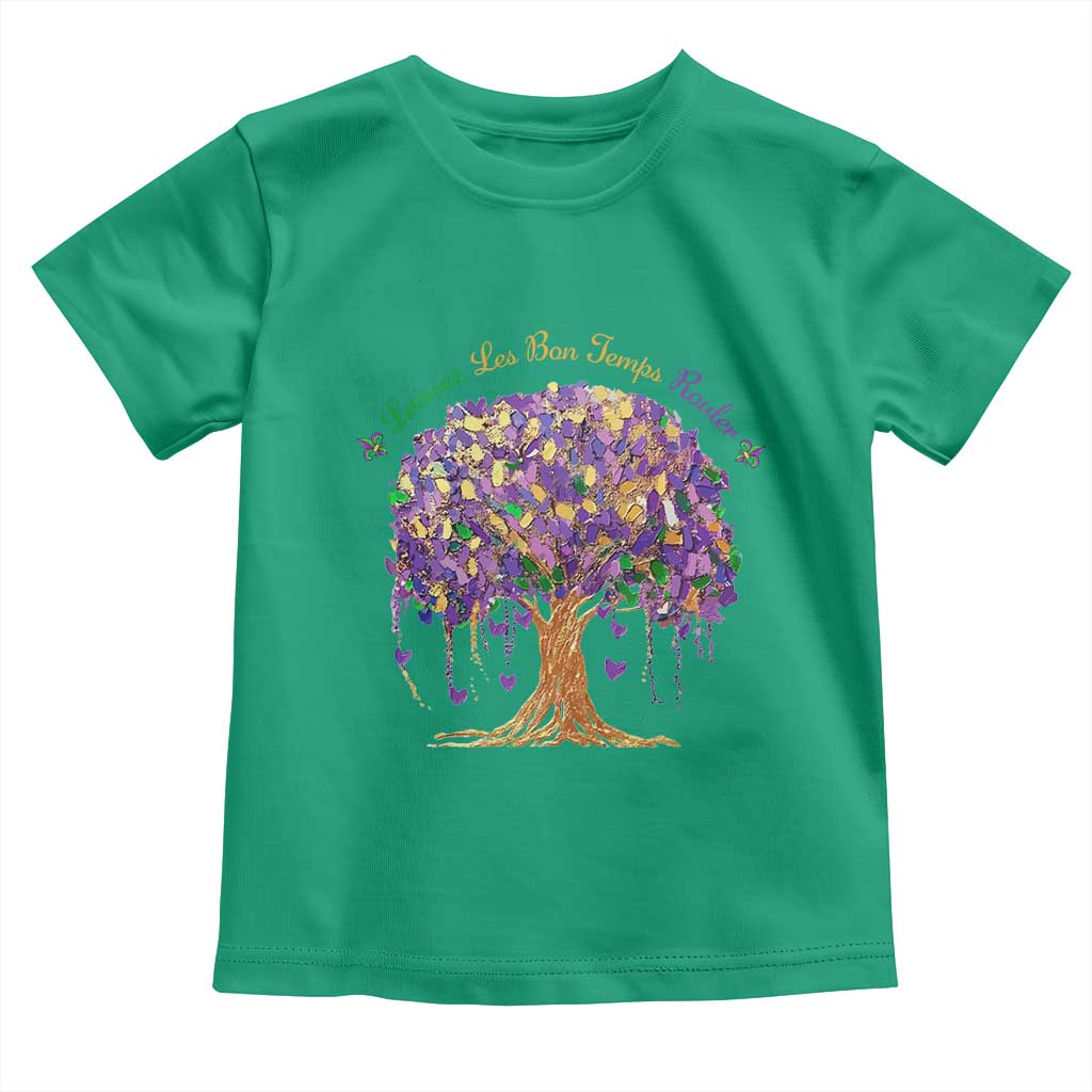 Mardi Gras Tree Brushstroke Graphic Toddler T Shirt Laissez Les Bon Temps Rouler