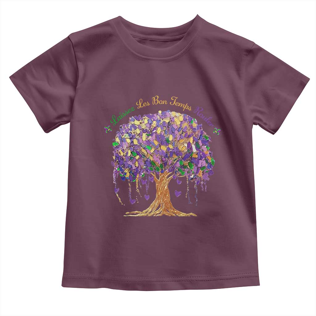 Mardi Gras Tree Brushstroke Graphic Toddler T Shirt Laissez Les Bon Temps Rouler