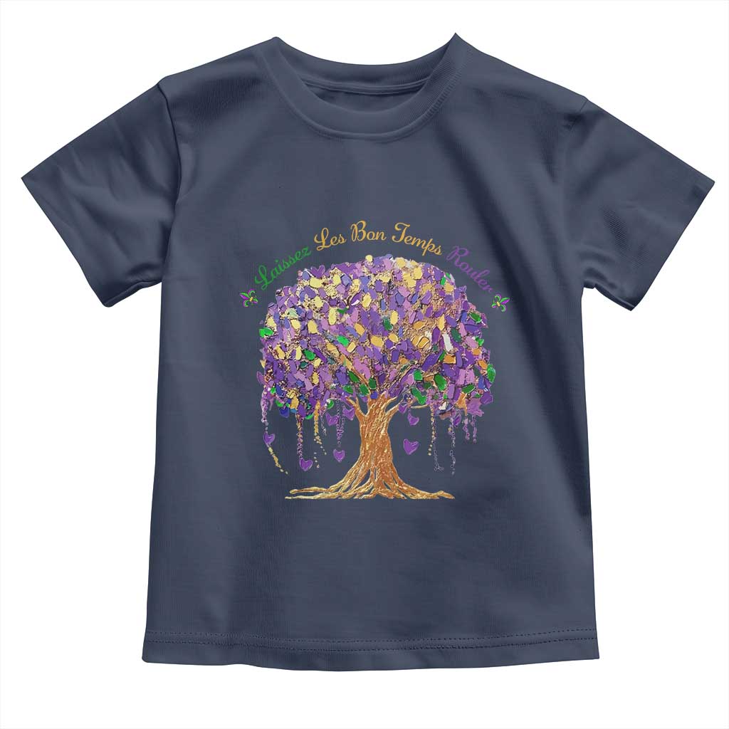 Mardi Gras Tree Brushstroke Graphic Toddler T Shirt Laissez Les Bon Temps Rouler