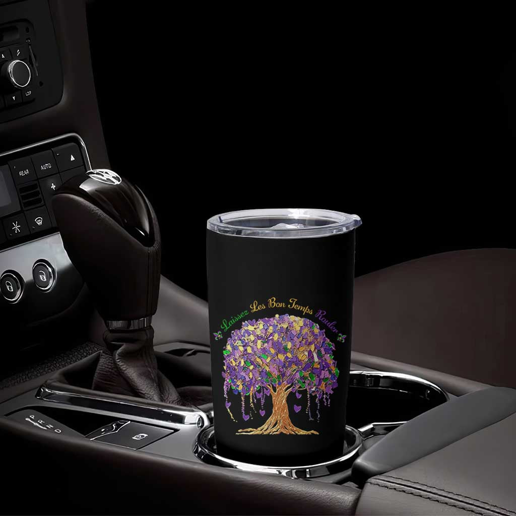 Mardi Gras Tree Brushstroke Graphic Tumbler Cup Laissez Les Bon Temps Rouler