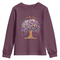 Mardi Gras Tree Brushstroke Graphic Youth Sweatshirt Laissez Les Bon Temps Rouler
