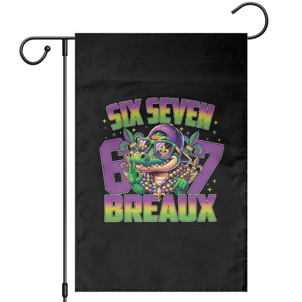 Mardi Gras Six Seven Breaux Garden Flag Funny Mardigator Alligator 6 7 Meme
