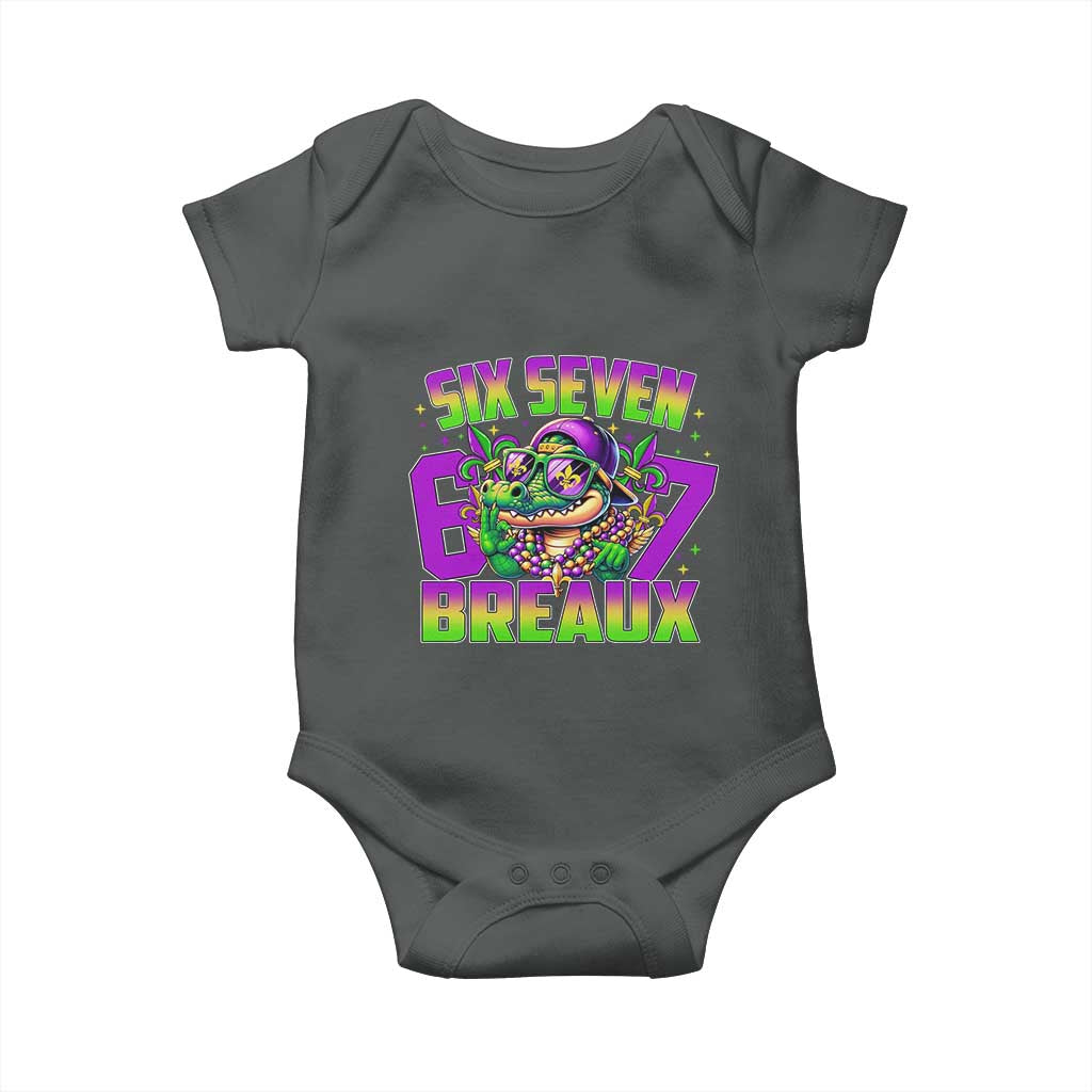 Mardi Gras Six Seven Breaux Baby Onesie Funny Mardigator Alligator 6 7 Meme