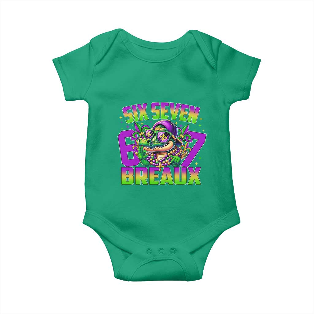 Mardi Gras Six Seven Breaux Baby Onesie Funny Mardigator Alligator 6 7 Meme