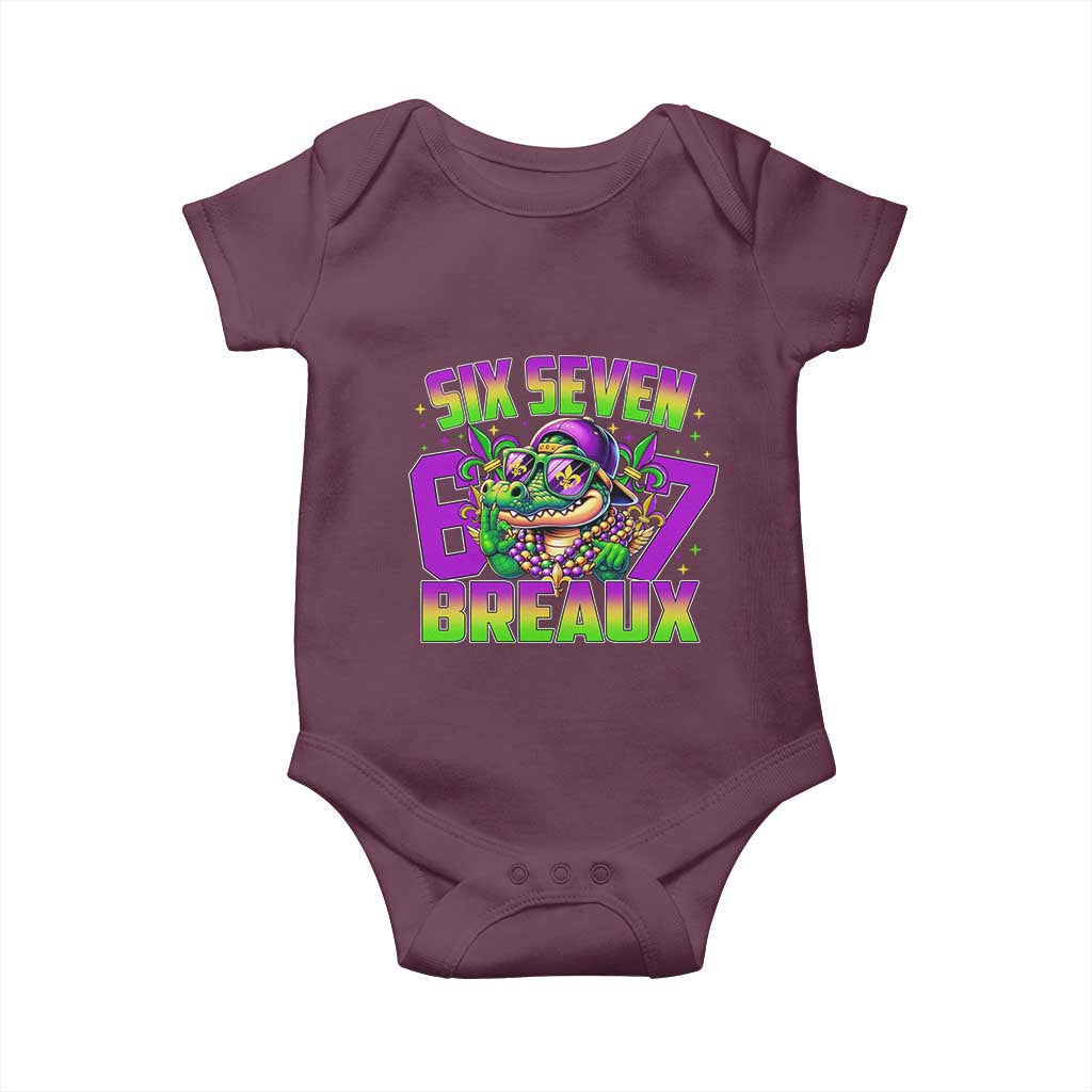 Mardi Gras Six Seven Breaux Baby Onesie Funny Mardigator Alligator 6 7 Meme