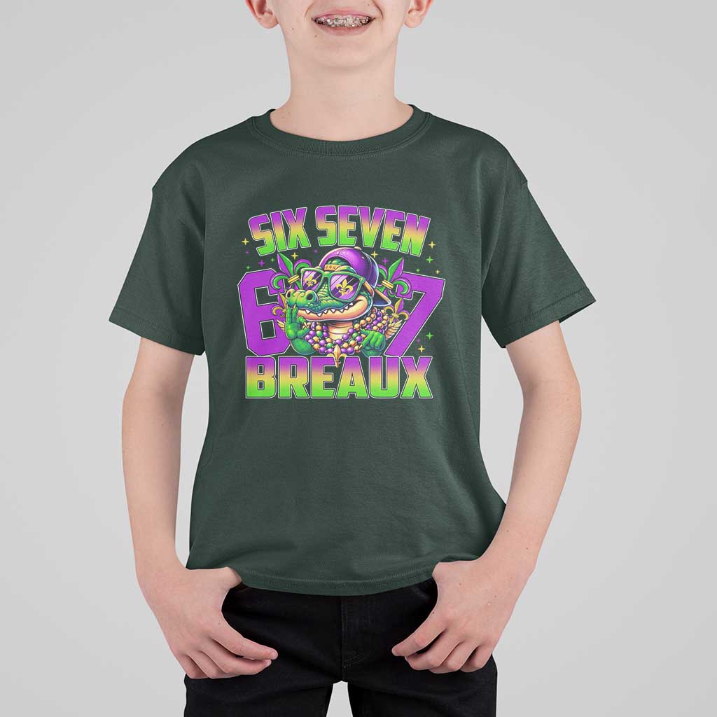Mardi Gras Six Seven Breaux T Shirt For Kid Funny Mardigator Alligator 6 7 Meme