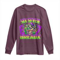 Mardi Gras Six Seven Breaux Long Sleeve Shirt Funny Mardigator Alligator 6 7 Meme