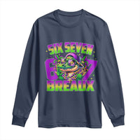 Mardi Gras Six Seven Breaux Long Sleeve Shirt Funny Mardigator Alligator 6 7 Meme