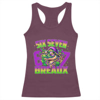 Mardi Gras Six Seven Breaux Racerback Tank Top Funny Mardigator Alligator 6 7 Meme