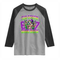 Mardi Gras Six Seven Breaux Raglan Shirt Funny Mardigator Alligator 6 7 Meme