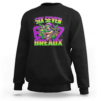 Mardi Gras Six Seven Breaux Sweatshirt Funny Mardigator Alligator 6 7 Meme