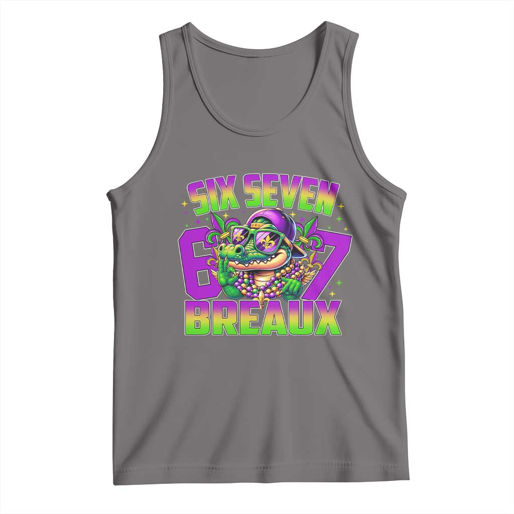 Mardi Gras Six Seven Breaux Tank Top Funny Mardigator Alligator 6 7 Meme