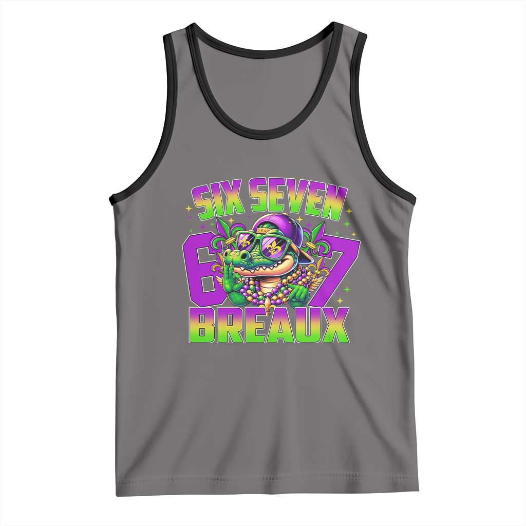 Mardi Gras Six Seven Breaux Tank Top Funny Mardigator Alligator 6 7 Meme