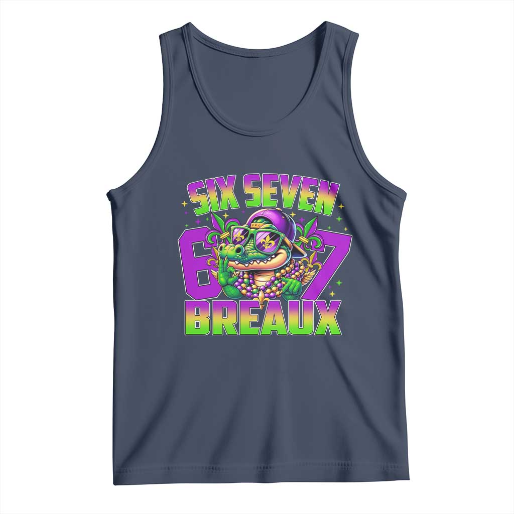 Mardi Gras Six Seven Breaux Tank Top Funny Mardigator Alligator 6 7 Meme