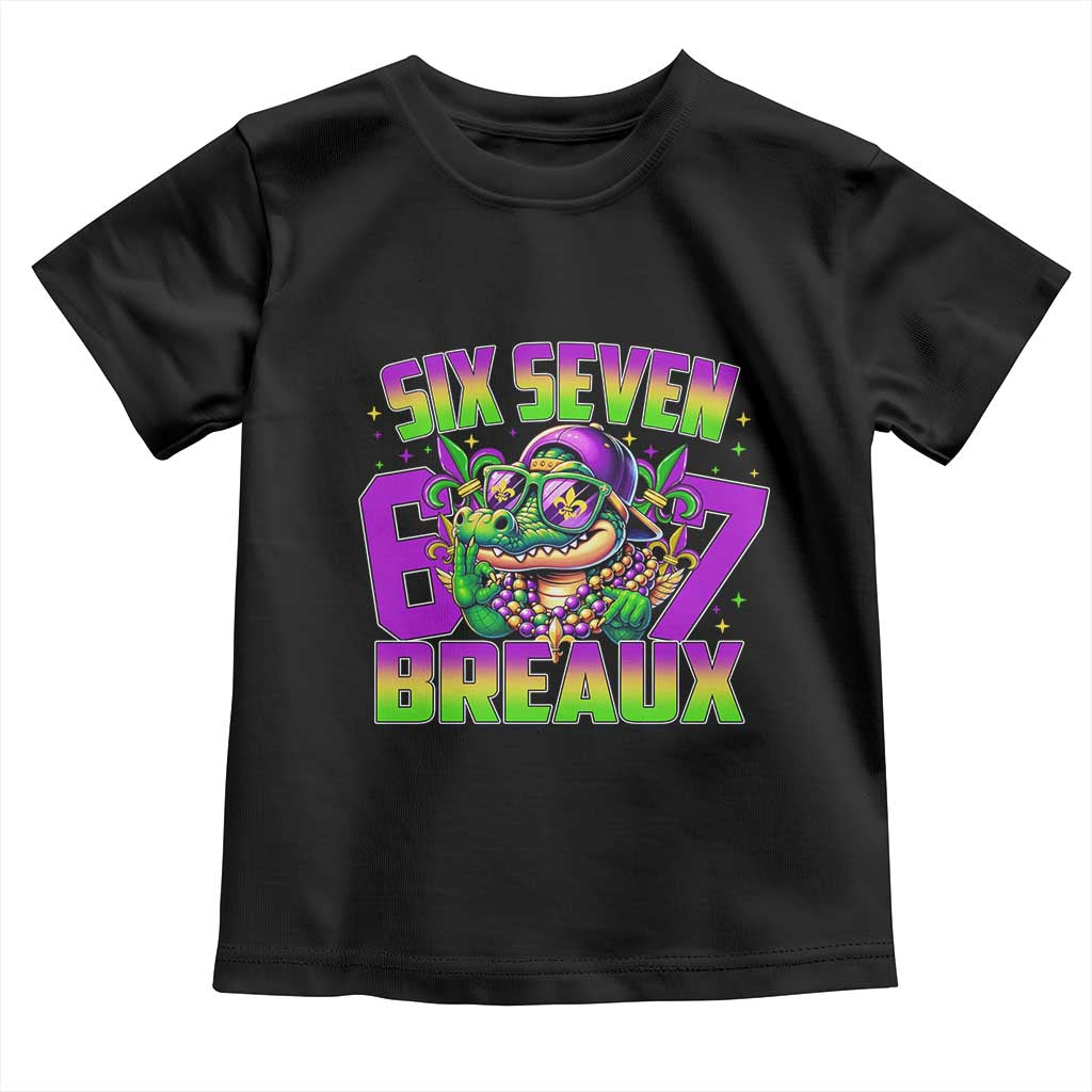 Mardi Gras Six Seven Breaux Toddler T Shirt Funny Mardigator Alligator 6 7 Meme