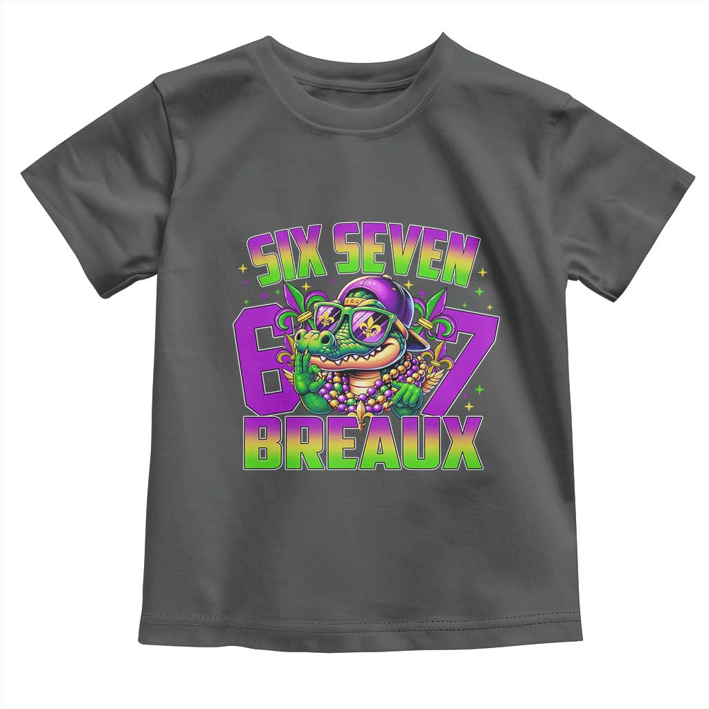 Mardi Gras Six Seven Breaux Toddler T Shirt Funny Mardigator Alligator 6 7 Meme