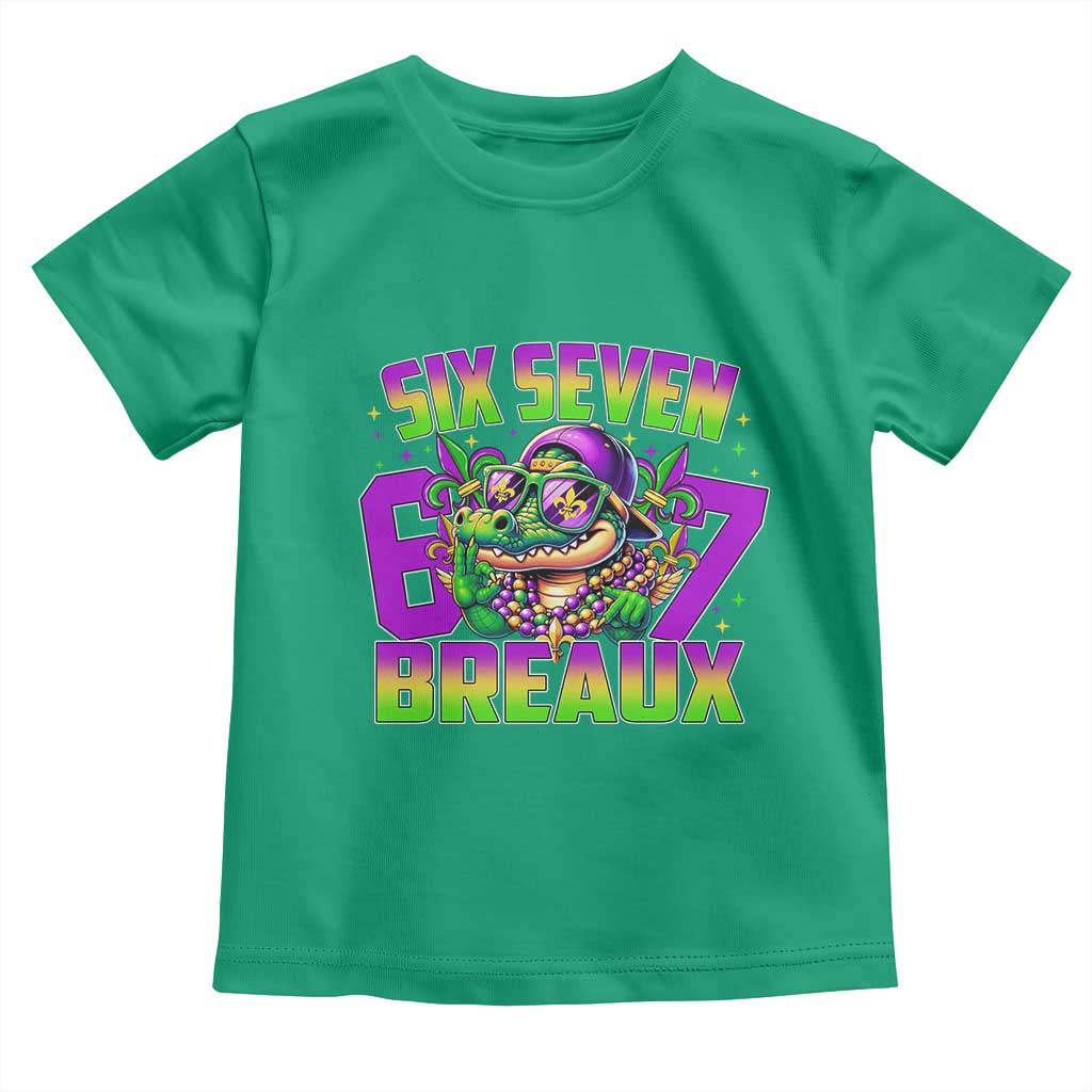 Mardi Gras Six Seven Breaux Toddler T Shirt Funny Mardigator Alligator 6 7 Meme