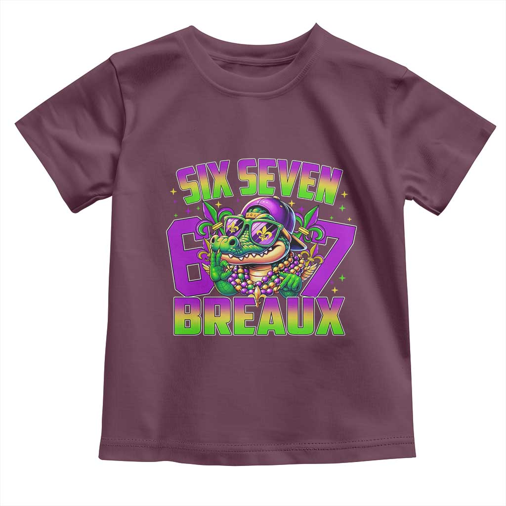 Mardi Gras Six Seven Breaux Toddler T Shirt Funny Mardigator Alligator 6 7 Meme