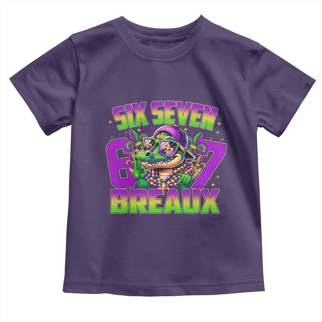 Mardi Gras Six Seven Breaux Toddler T Shirt Funny Mardigator Alligator 6 7 Meme