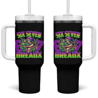 Mardi Gras Six Seven Breaux Tumbler With Handle Funny Mardigator Alligator 6 7 Meme