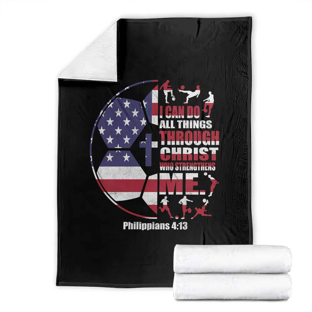 Christian Soccer Throw Blanket I Can Do All Things Through Christ Who Strengthens Me