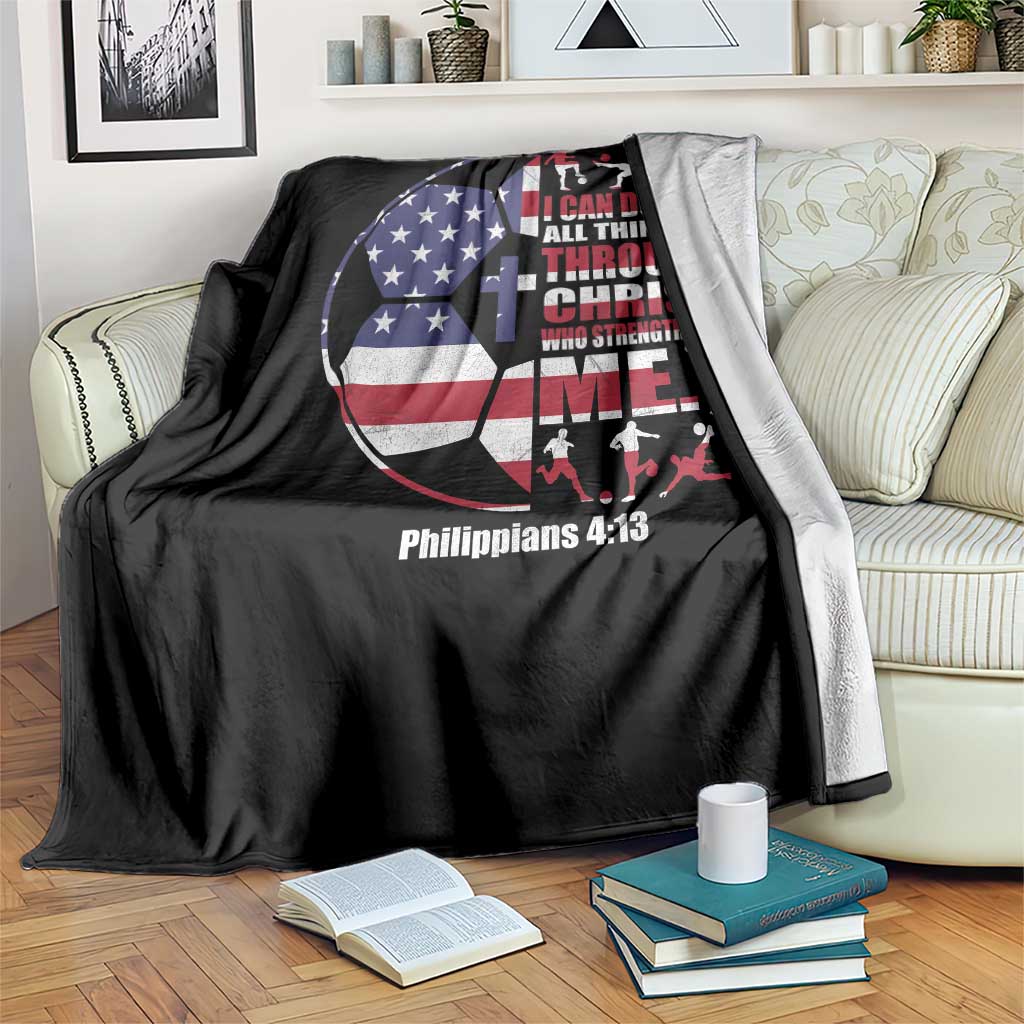 Christian Soccer Throw Blanket I Can Do All Things Through Christ Who Strengthens Me