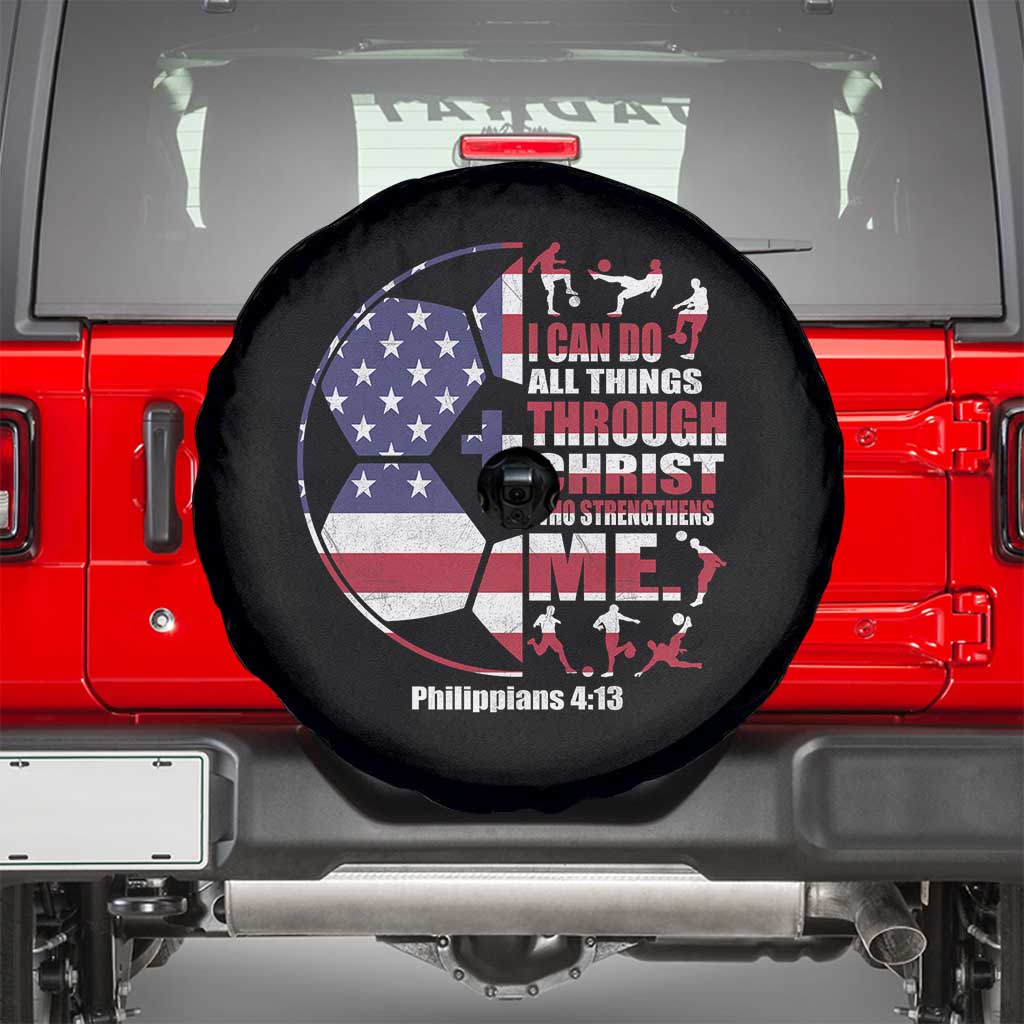 Christian Soccer Spare Tire Cover I Can Do All Things Through Christ Who Strengthens Me