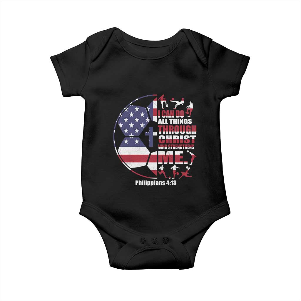 Christian Soccer Baby Onesie I Can Do All Things Through Christ Who Strengthens Me