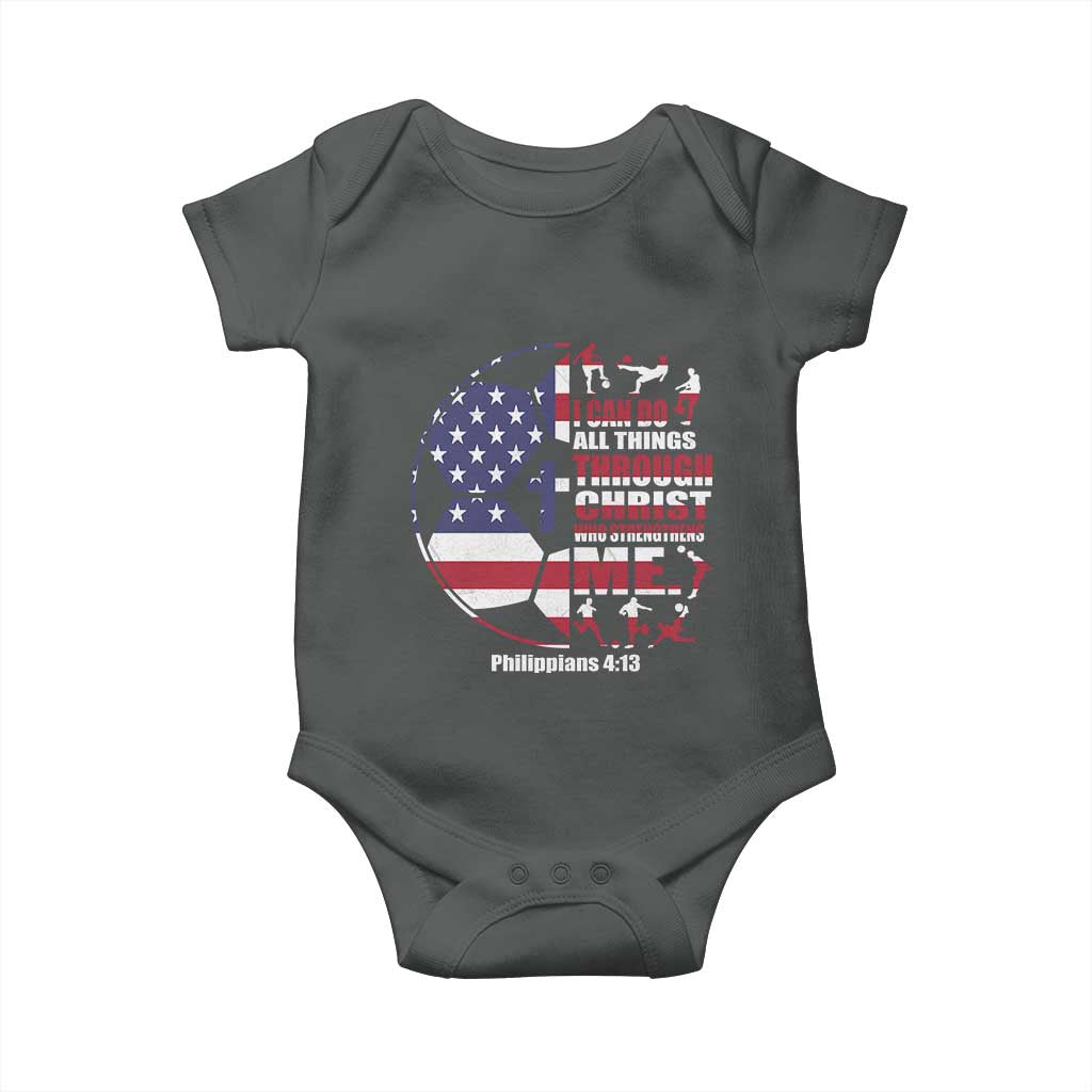Christian Soccer Baby Onesie I Can Do All Things Through Christ Who Strengthens Me